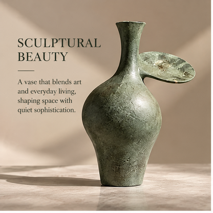 FORMIQI Moss Green Sculptural Fin Accent Vase - sculptural beauty