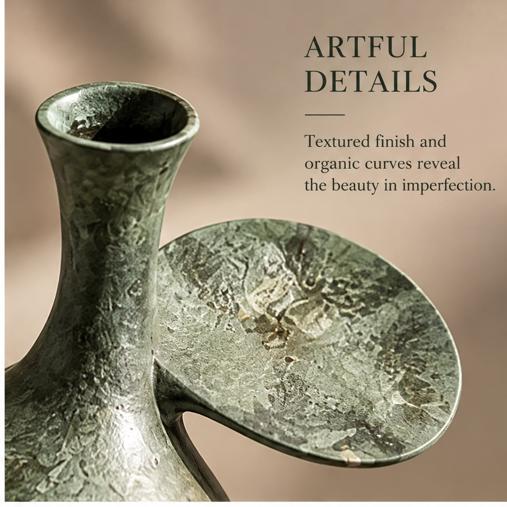 FORMIQI Moss Green Sculptural Fin Accent Vase - elevate everyday moments