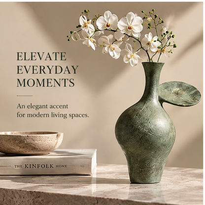 FORMIQI Moss Green Sculptural Fin Accent Vase - thoughtful craftsmanship