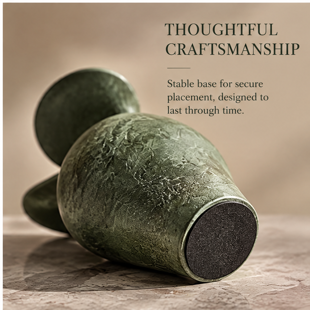 FORMIQI Moss Green Sculptural Fin Accent Vase - artful details