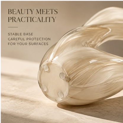 FORMIQI art glass vase beauty meets practicality, stable base with surface protection detail